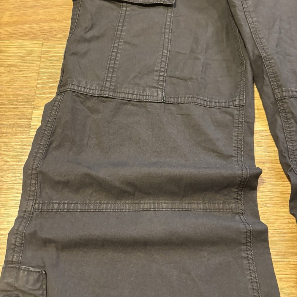 American Eagle Cargo Pants Women's 6 Short Wide Leg Black Baggy Utility Stretch - Picture 7 of 16